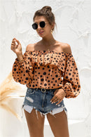 Polka Dot Off-Shoulder Layered Blouse