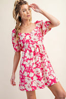 Kori America Floral Short Sleeve Mini Dress