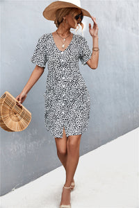 Printed Button down Pocketed Dress