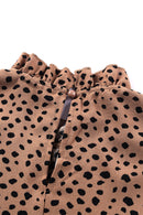 Animal Print Ruffle Collar Flounce Sleeve Blouse