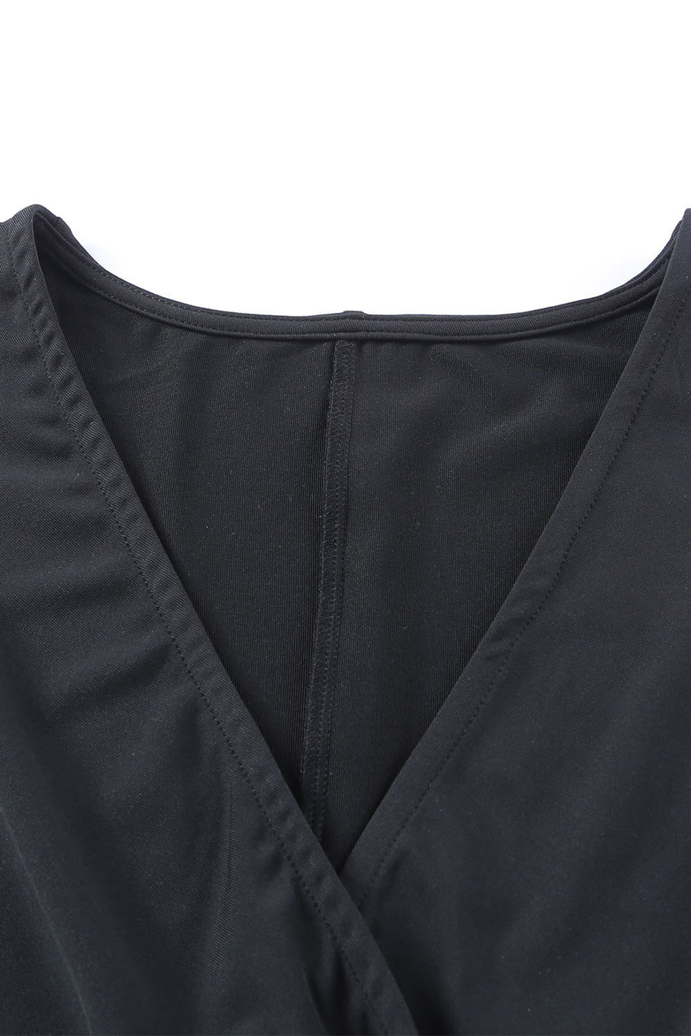 Twisted Plunge Three-Quarter Sleeve Jumpsuit