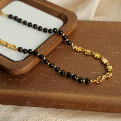 Bead Detail 18K Gold-Plated Necklace