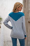 Striped Round Neck Long Sleeve T-Shirt