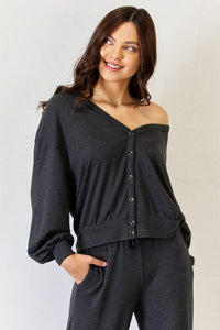 RISEN Ultra Soft  Button Up Long Sleeve Lounge Cardigan