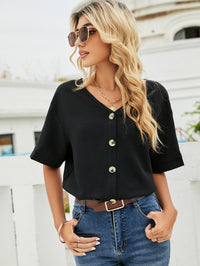 V-Neck Dropped Shoulder Shirt