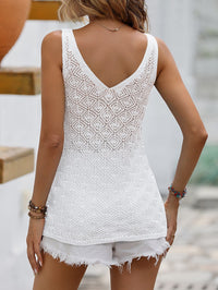 Openwork Scoop Neck Sleeveless Tank